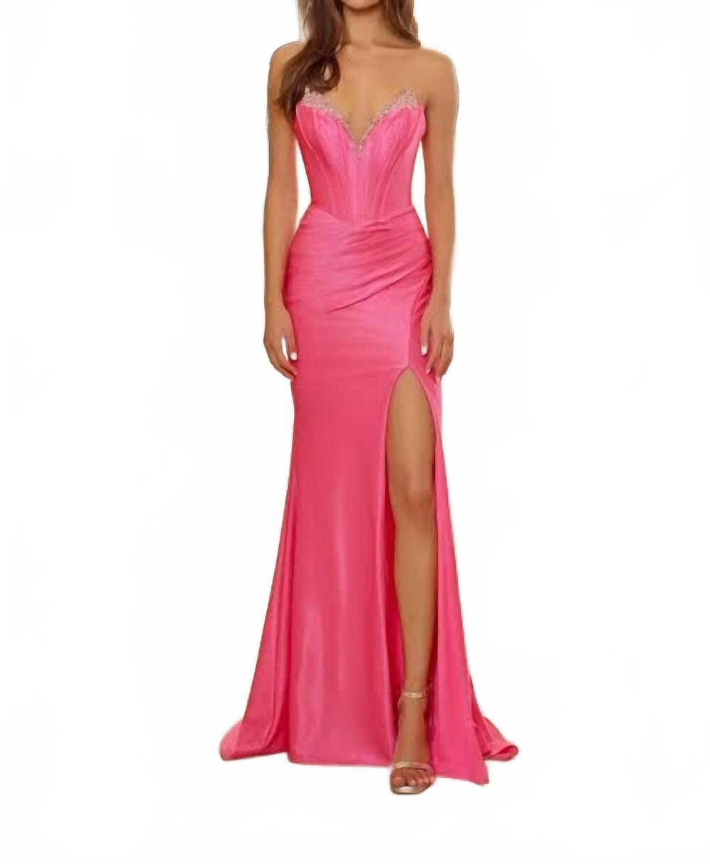 NEW NOX ANABEL women's plunge v neck dress in hot pink